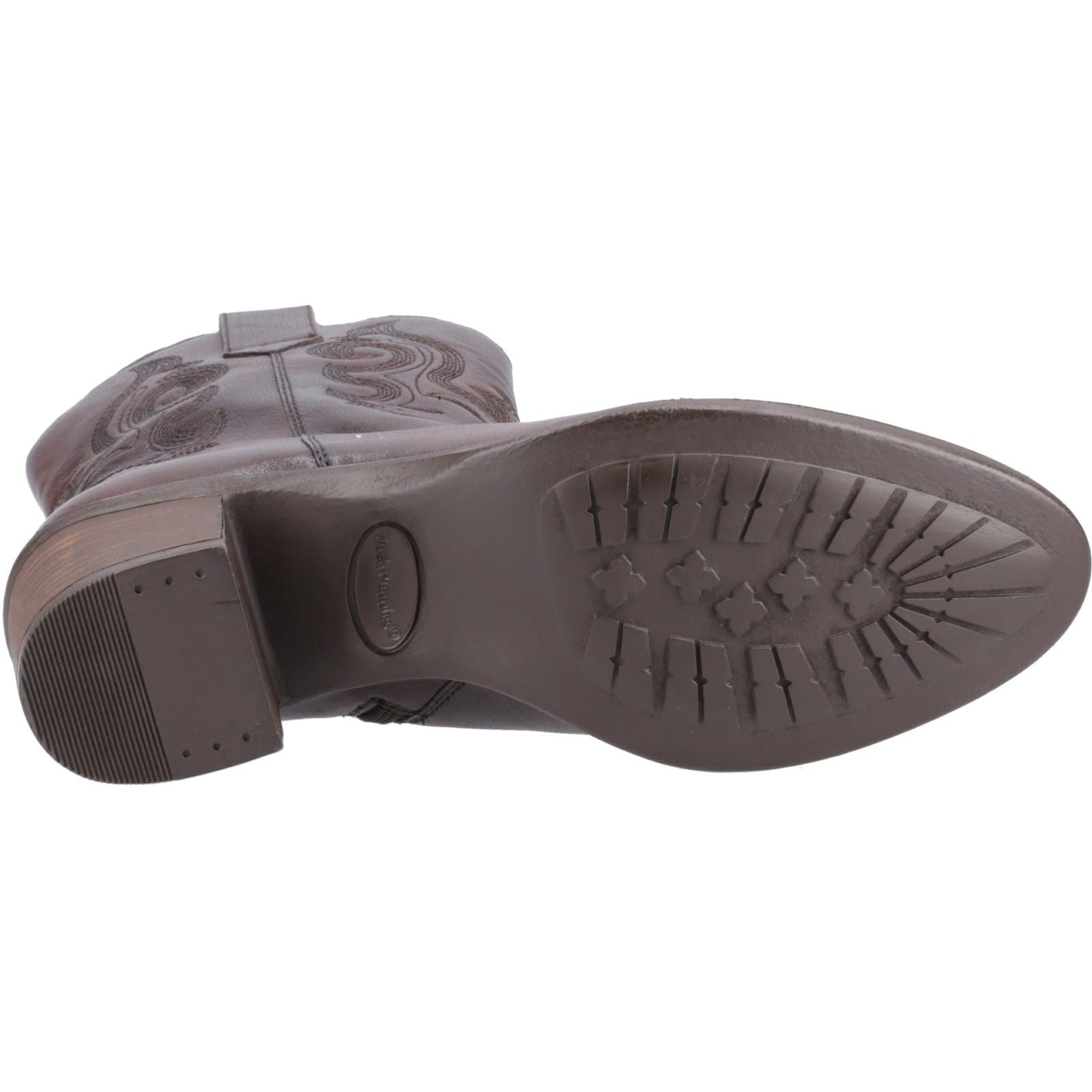 Hush Puppies Wynn Damen Stiefeletten mit Absatz aus Leder in Schokoladenbraun