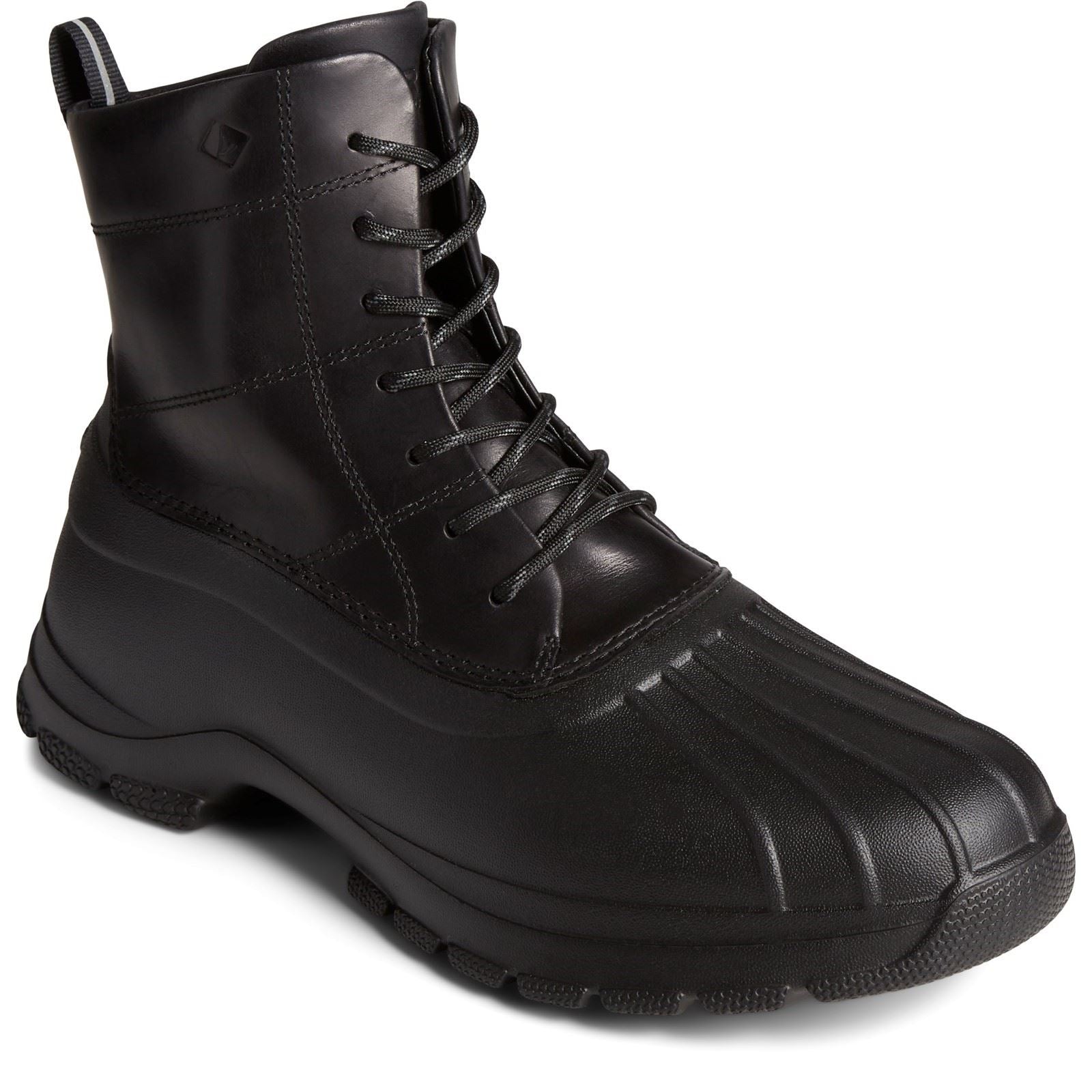 Sperry Duck Float Lederne Schwarze Gummistiefel