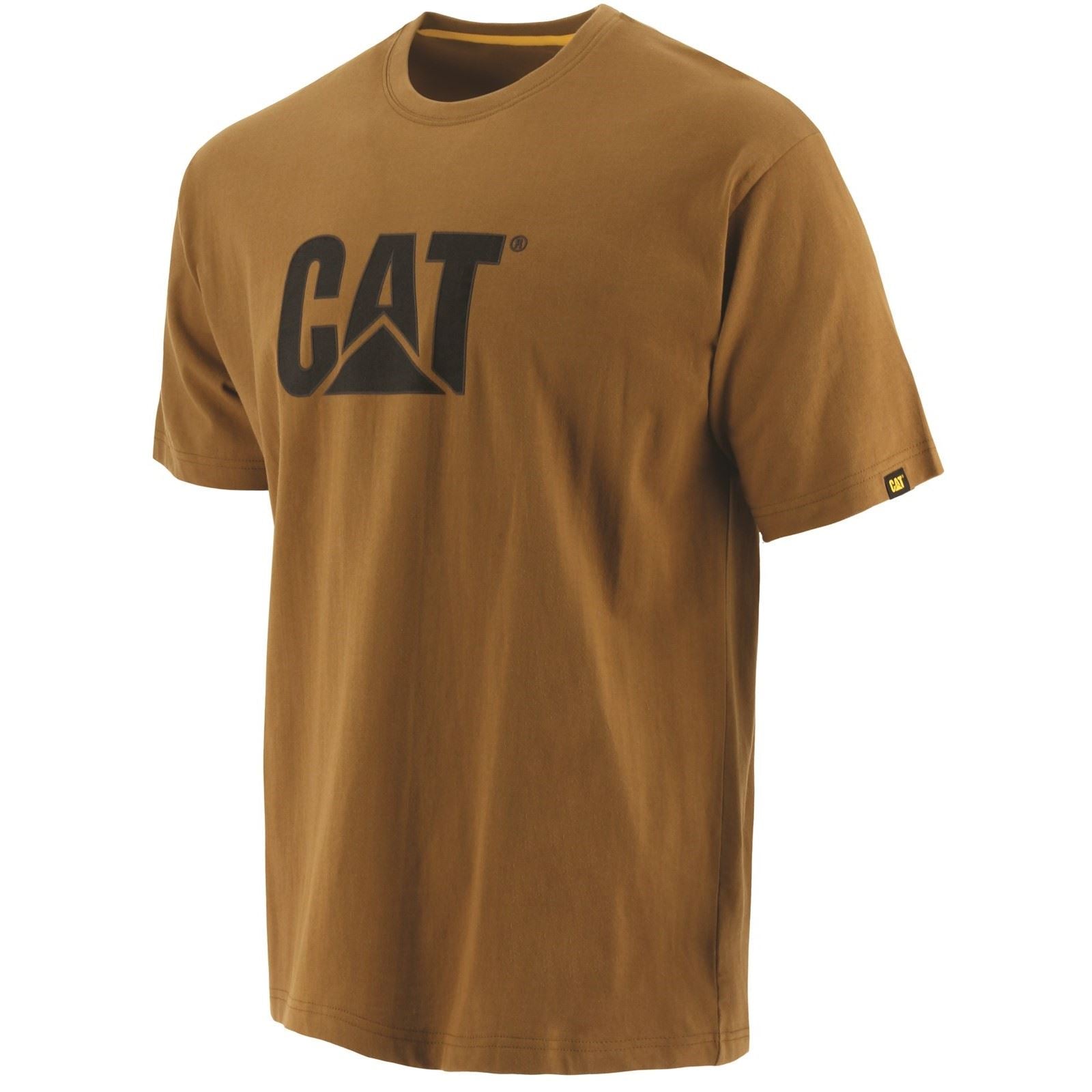 Caterpillar Trademark Logo Baumwoll Herren Bronze Kurzarm T-Shirts