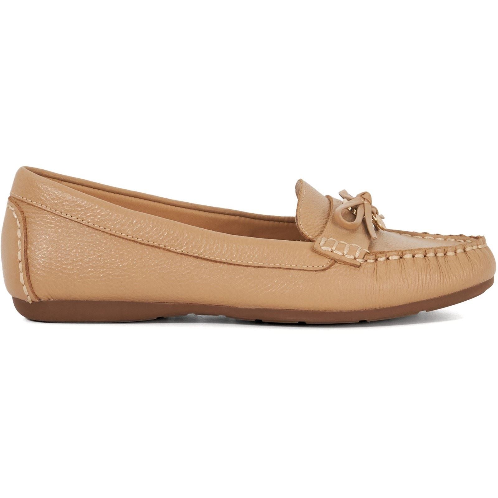 Dune Grovers Wide Fit Leder Damen Camel Mokassin Schuhe