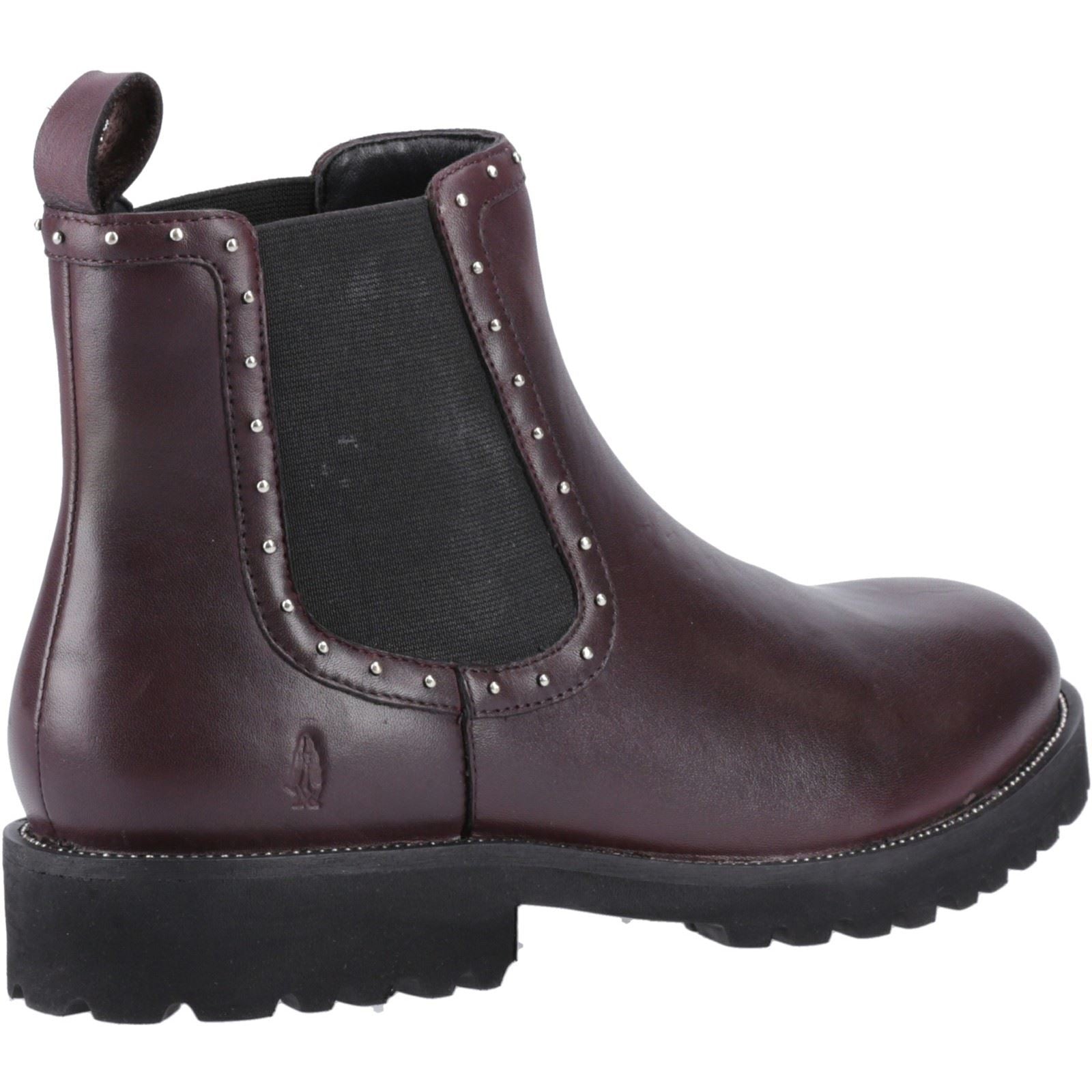 Hush Puppies Gwyneth Damen Chelsea Stiefeletten aus Leder in Pflaume