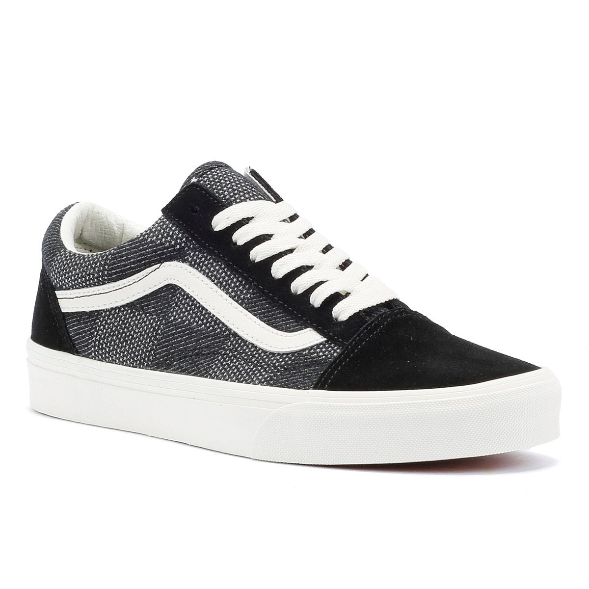 Vans Old Skool Denim Check Schwarze Farbe Turnschuhe