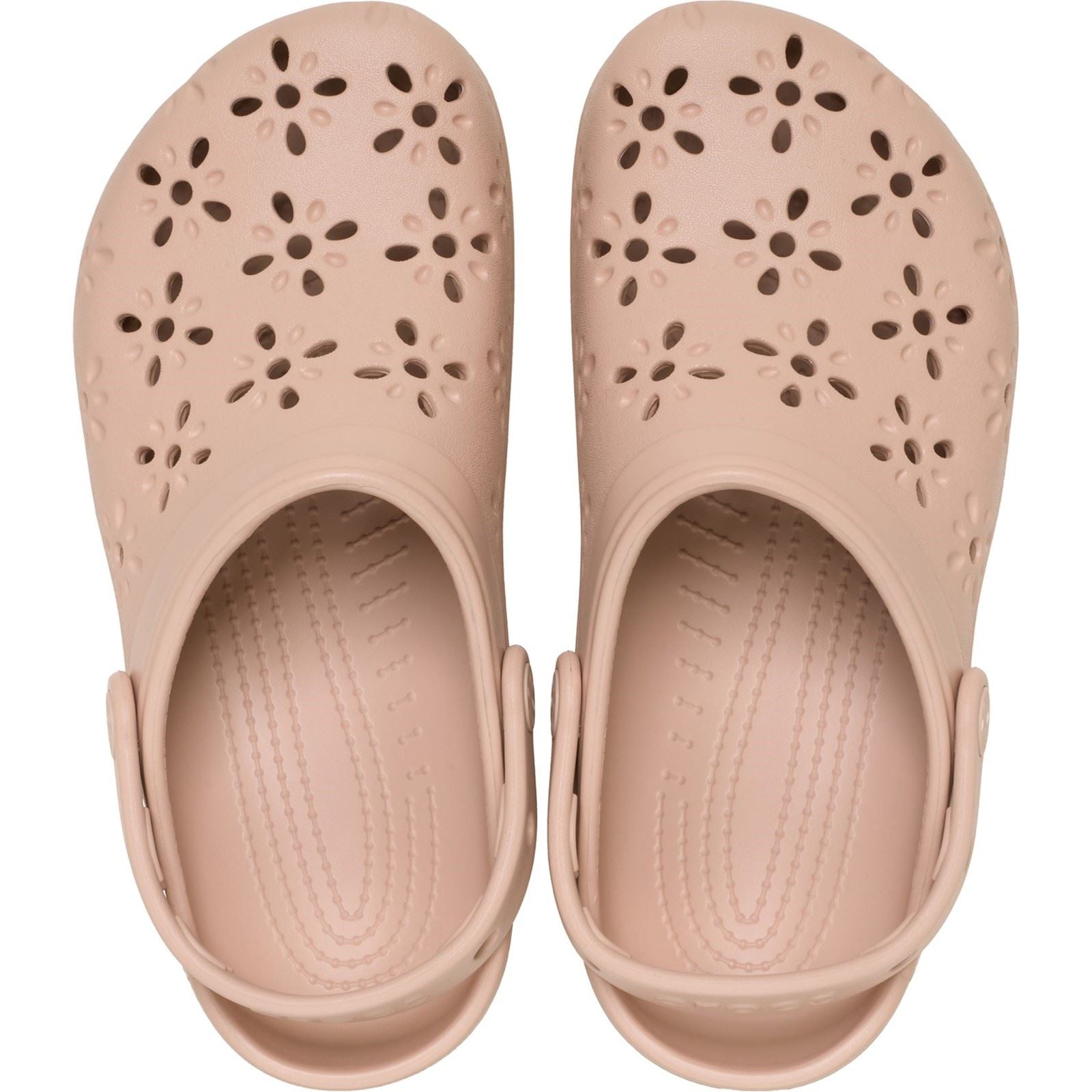 Crocs Classic Floral Cut Out Thermoplastische Pinke Karamell Clogs