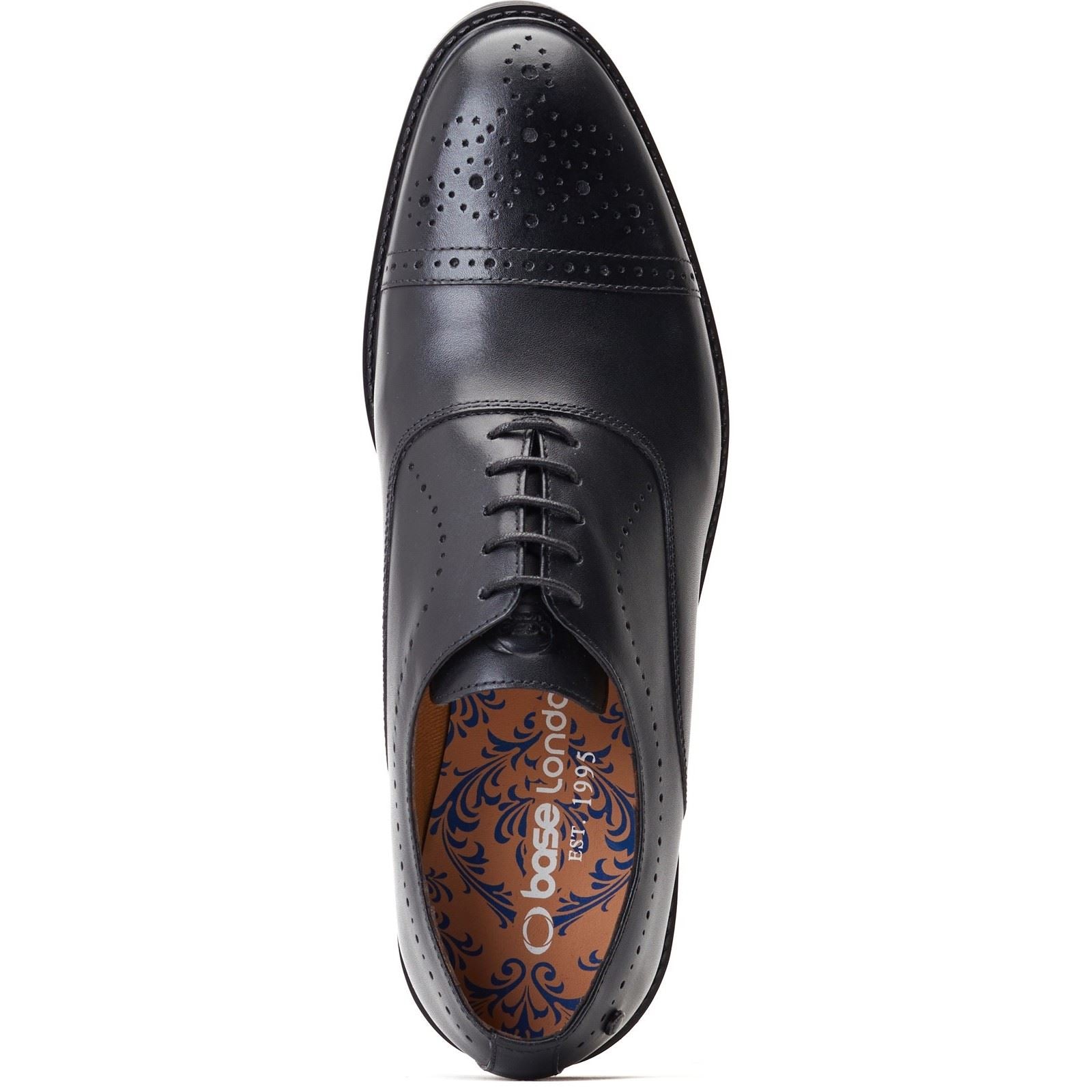 Base London Corbin Leder Herrenschuhe In Schwarz Oxford Stil