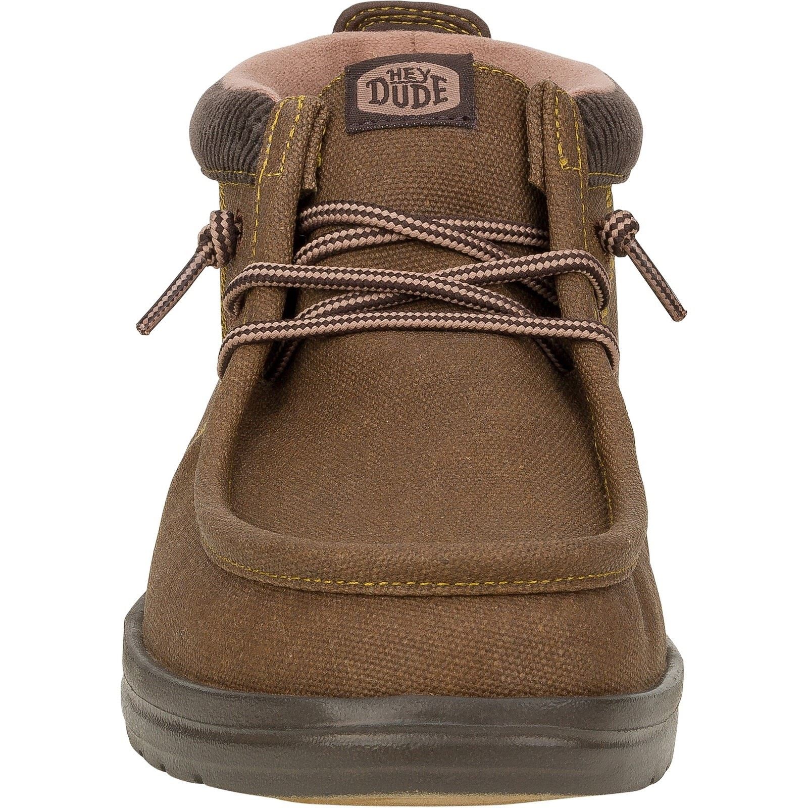HEYDUDE Wally Mid GripR Stoff Herren Dunkelbraune Stiefel