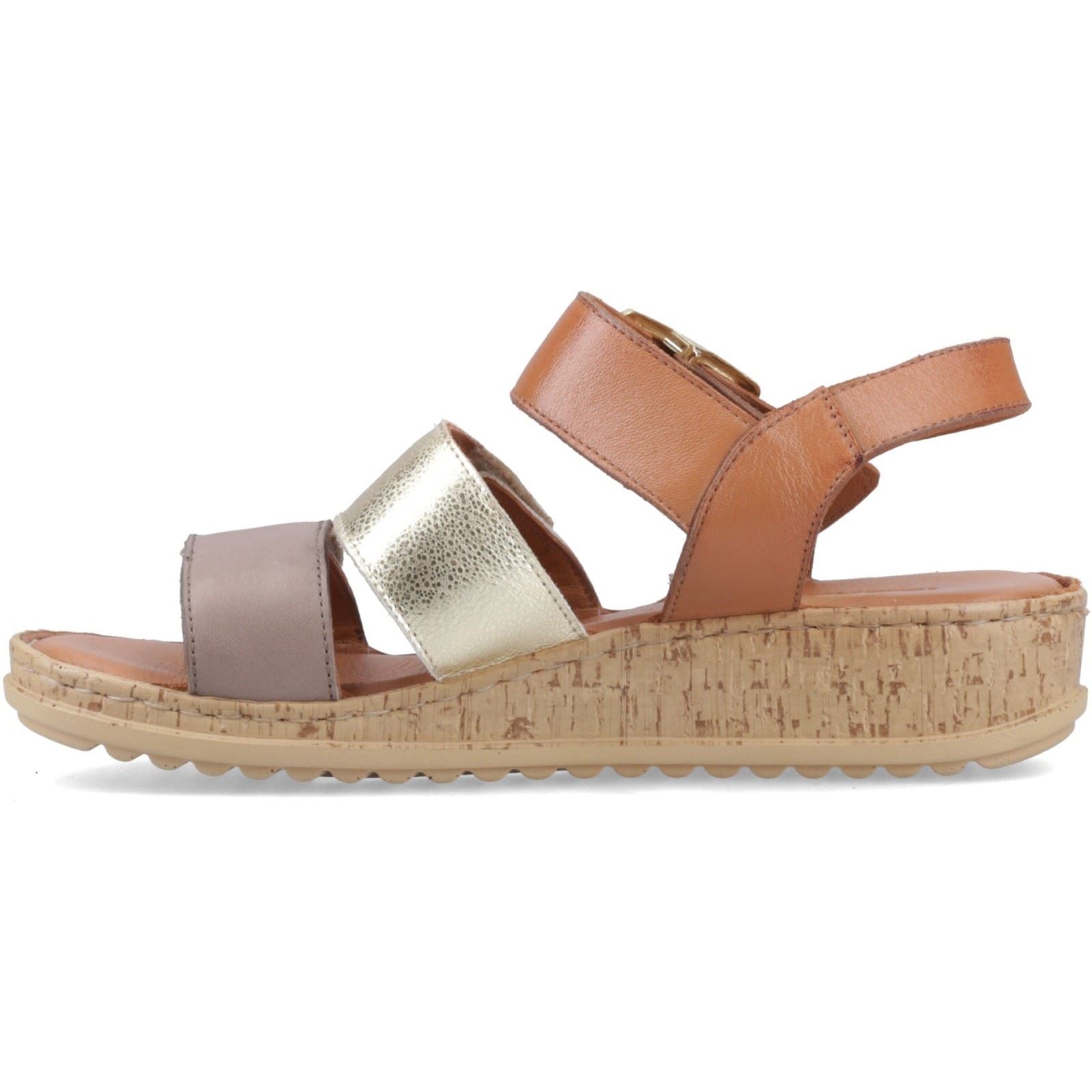 Hush Puppies Eliana Sandal Leder Damen Gold Sandalen
