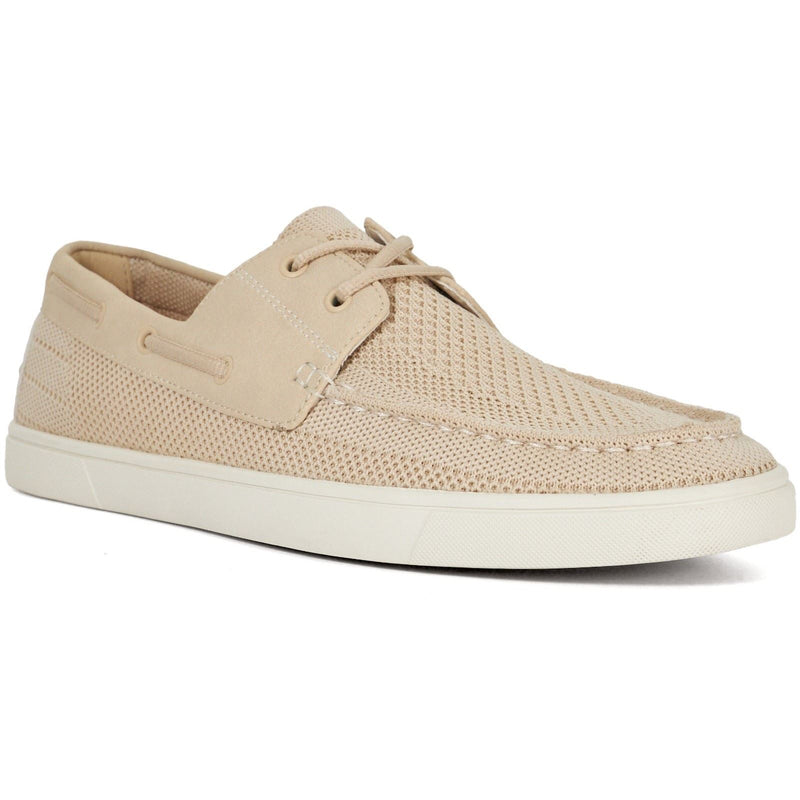 Dune Blaizerss Herren Bootsschuhe Aus Stoff In Creme