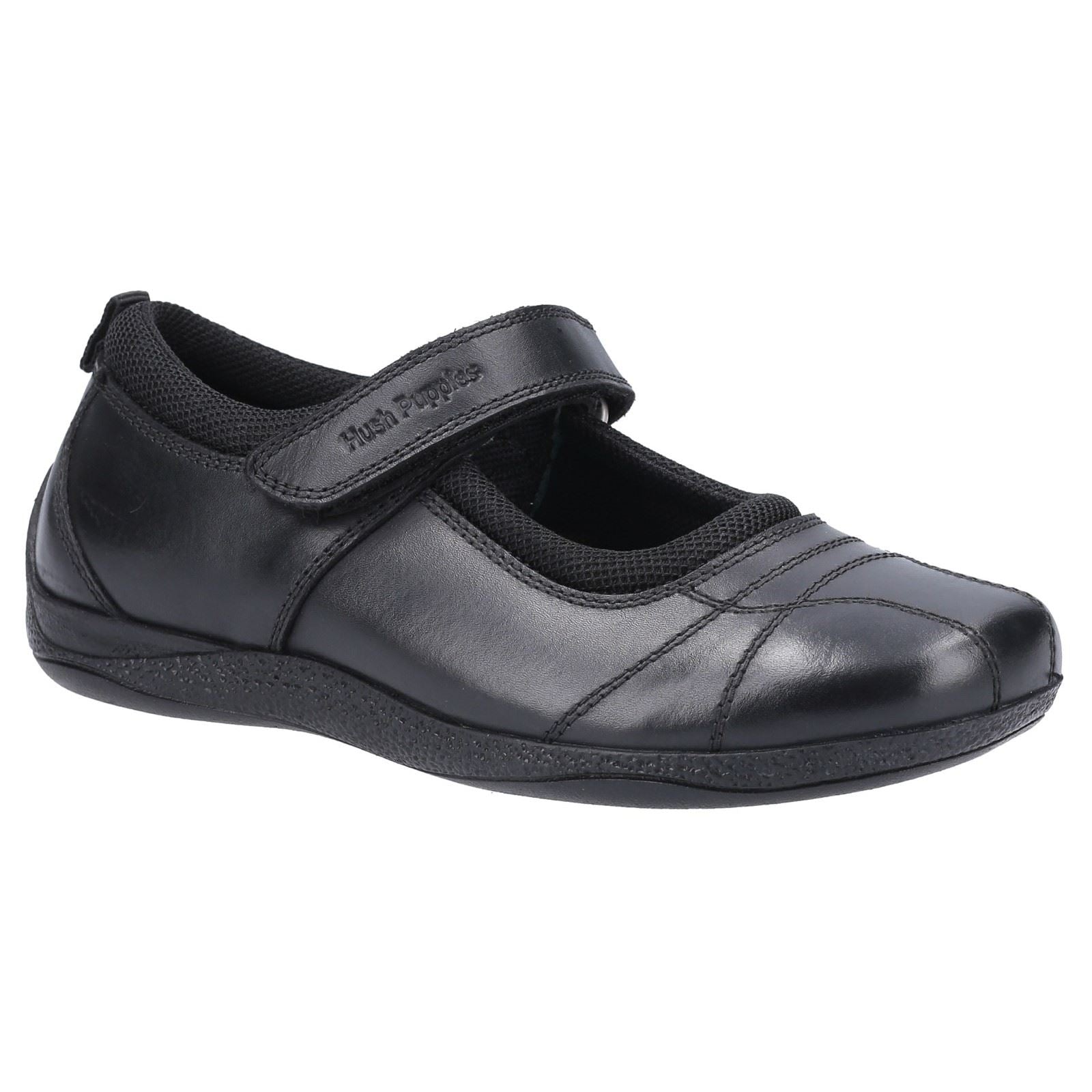 Hush Puppies Clara Senior Mädchenschuhe Aus Schwarzem Leder