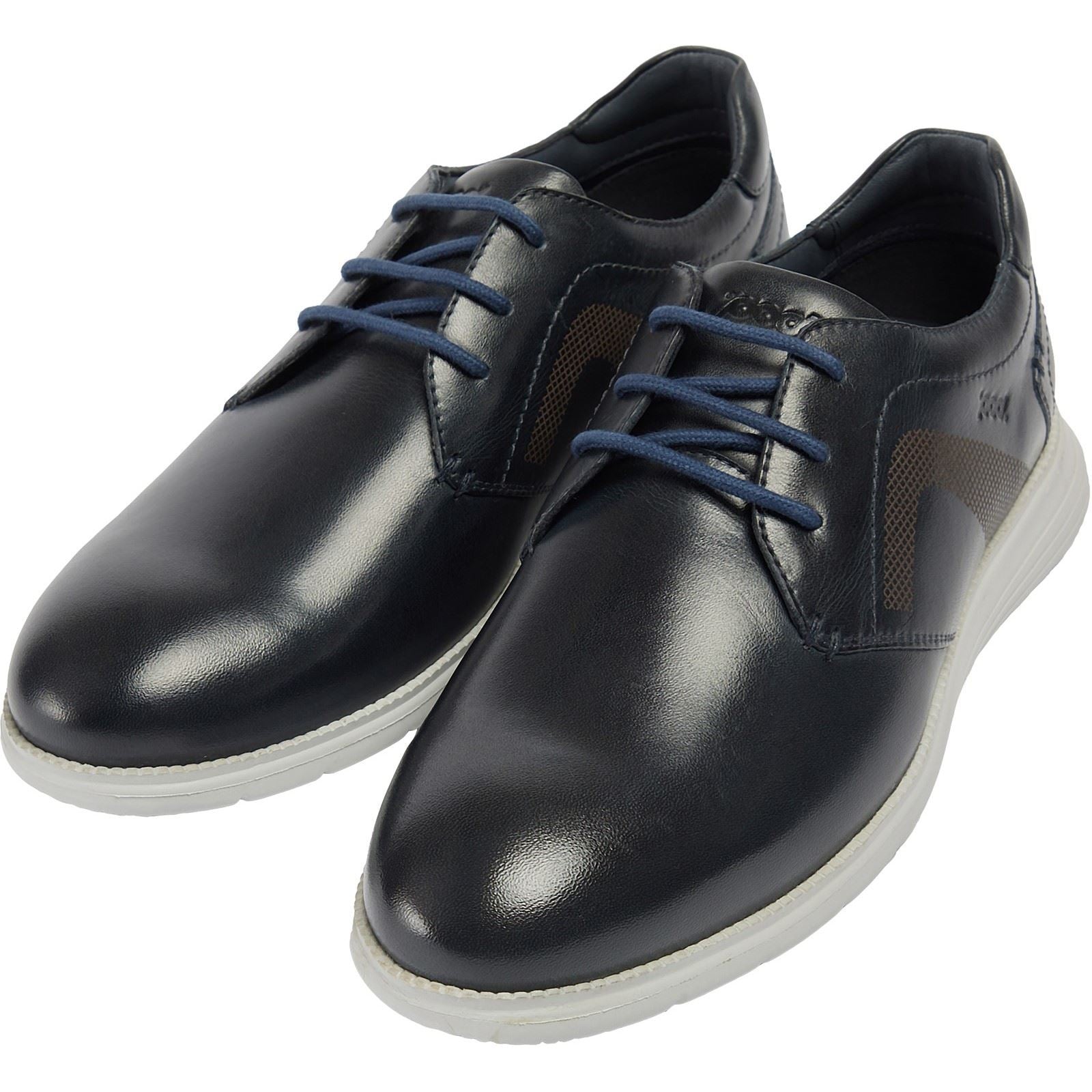 Pod Aston Leder Herren Marineblaue Schnürschuhe