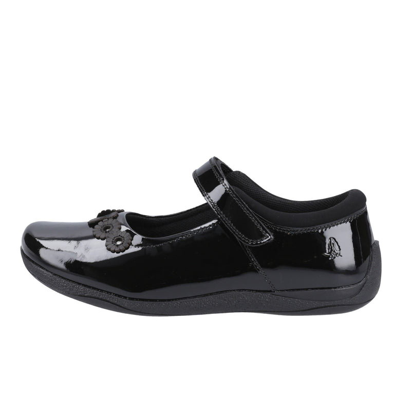 Hush Puppies Christina Patent Senior Mädchenschuhe Aus Schwarzem Leder