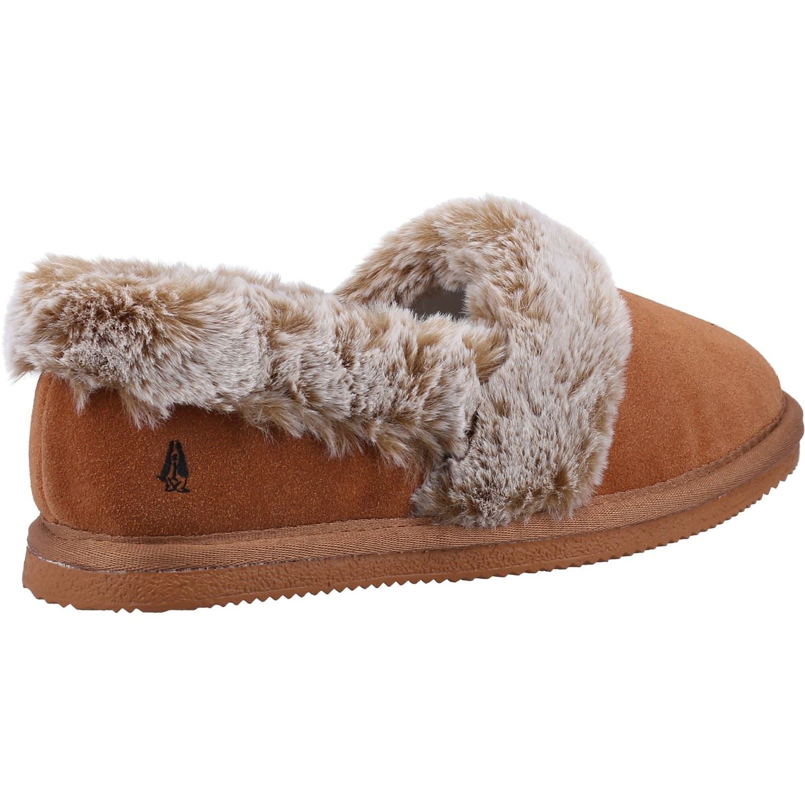 Hush Puppies Ariel Wildleder Damen Hausschuhe In Hellbraun