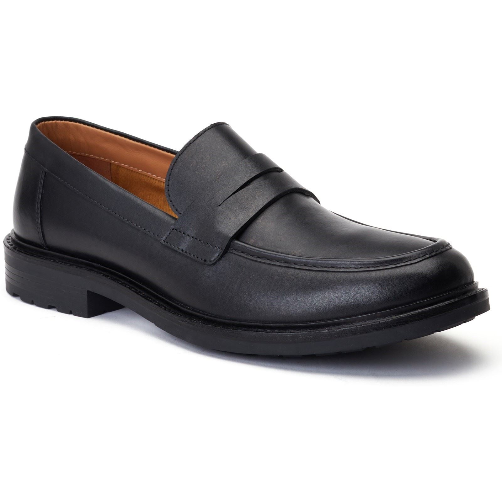 Base London Ivey Leder Herren Schwarze Mokassins