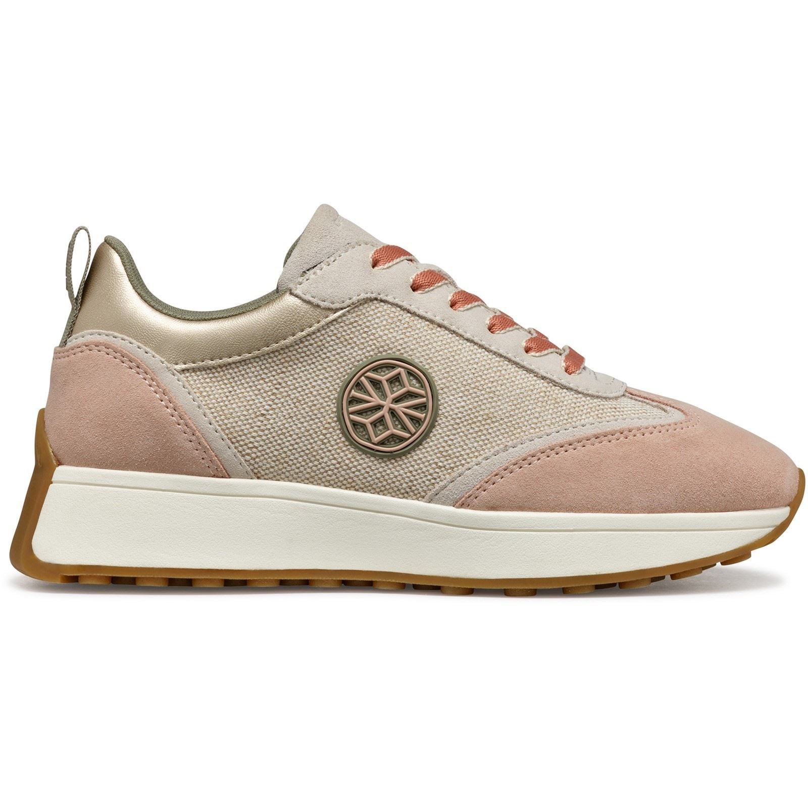 Geox D AMABEL Synthetische Polyurethan Damen Sneaker In Hellbraun/Lichttaupe