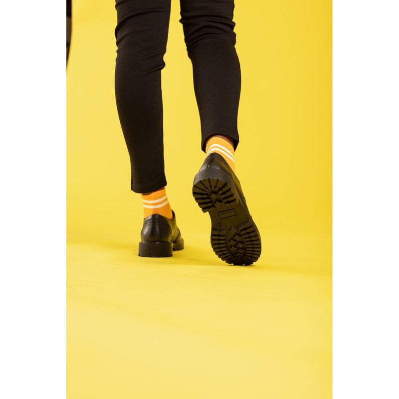 Hush Puppies Athena Senior Mädchen Brogues Aus Schwarzem Leder