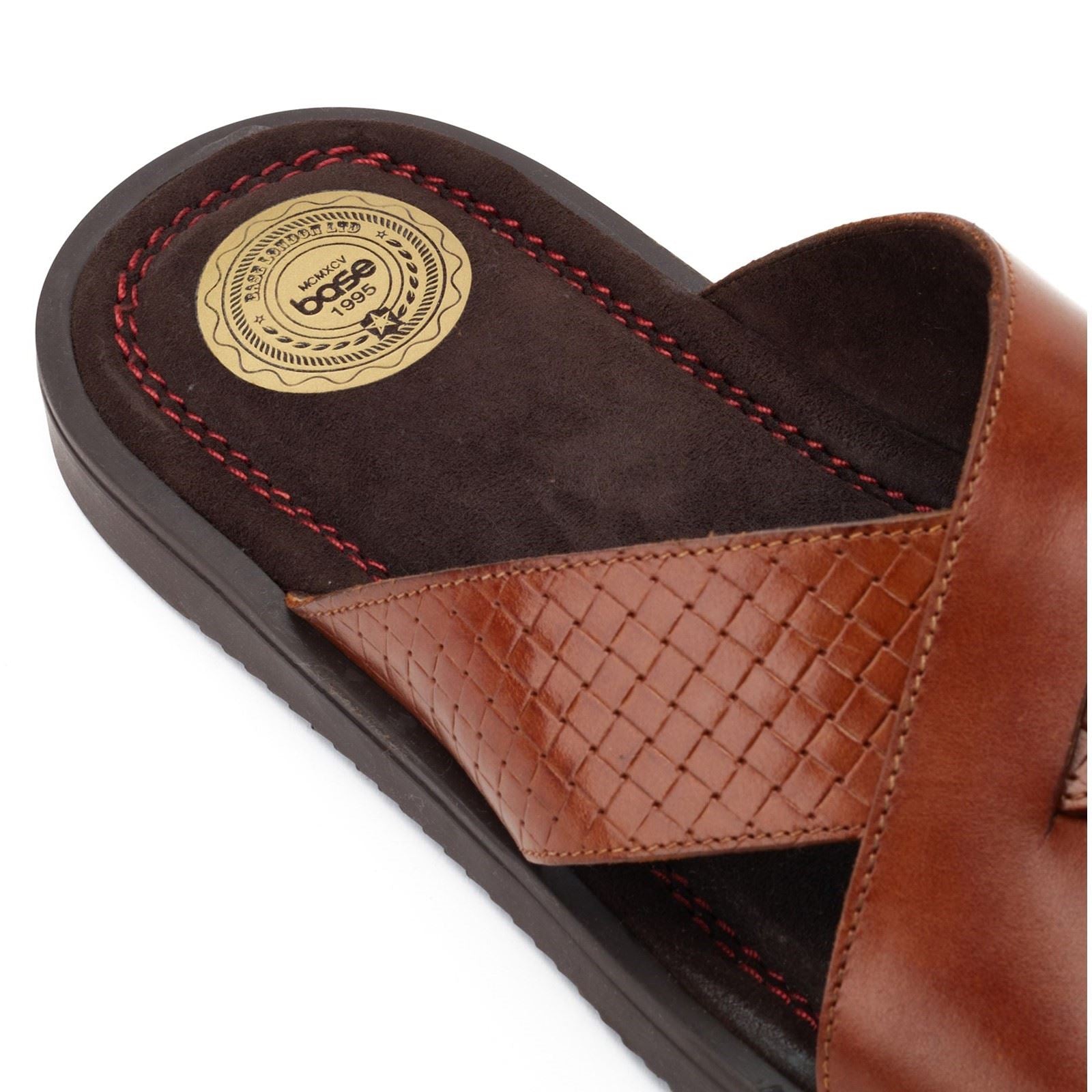 Base London Astro Leder Herren Sandalen In Verbranntem Tan