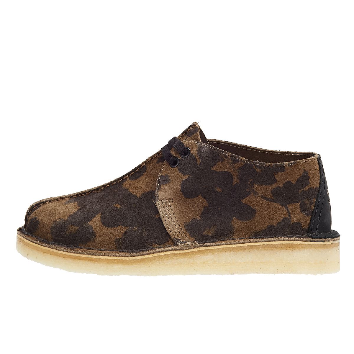 Clarks Originals Wüstentrekking-Blumen-Damenschuhe In Schwarz/Khaki