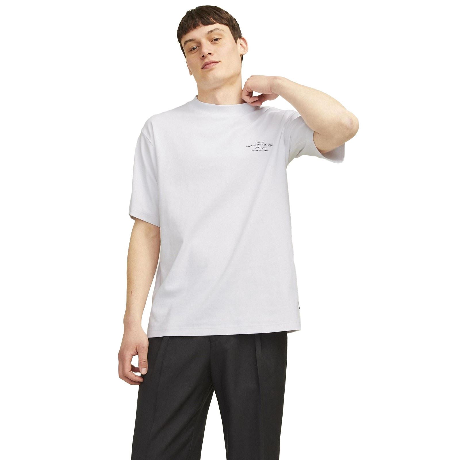 Jack & Jones Chad Branding Baumwolle Herren Weiße Kurzarm T-Shirts