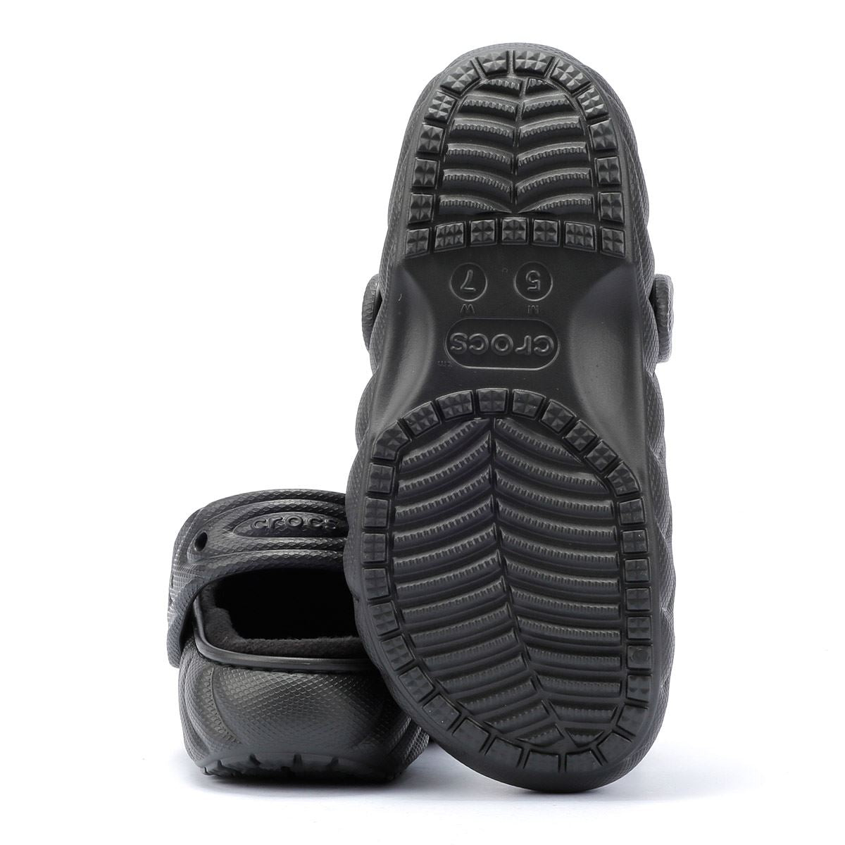 Crocs Classic Lined Overpuff Damen Schwarze Schuhe