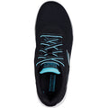 Skechers GO WALK 7 - Cosmic Waves Synthetik Damen Sneaker In Schwarz/Türkis