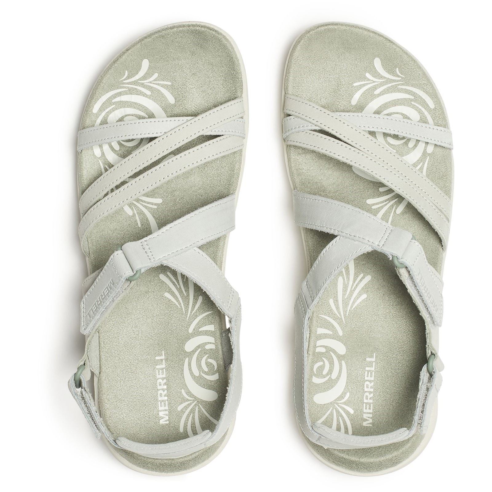 Merrell Harbor Backstrap Leder Damen Hellgrüne Sandalen