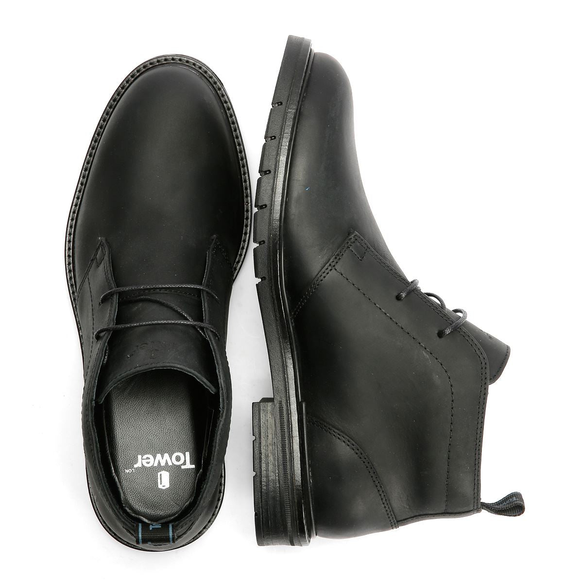 Tower London Armour Chukka Lace Leder Herren Schwarze Stiefel