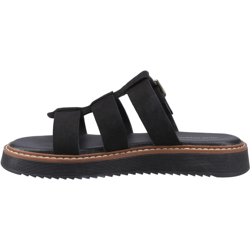 Hush Puppies Celeste Slide Damen Sandalen Aus Schwarzem Leder
