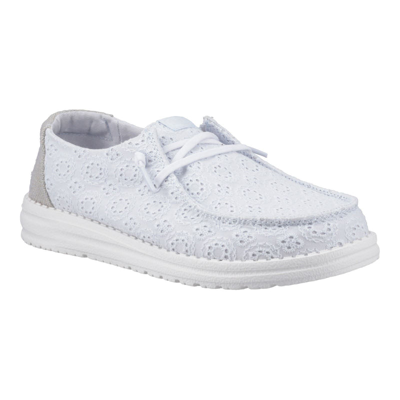 HEYDUDE Wendy Eyelet Lace Frauen Mokassin Schuhe Aus Baumwollmischung In Antikblau