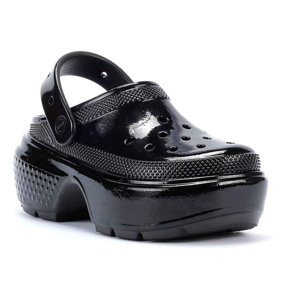 Crocs Stomp High Shine Schwarze Clogs
