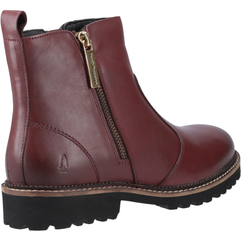 Hush Puppies Grace Zip Wildleder Damen Stiefel In Burgunderrot
