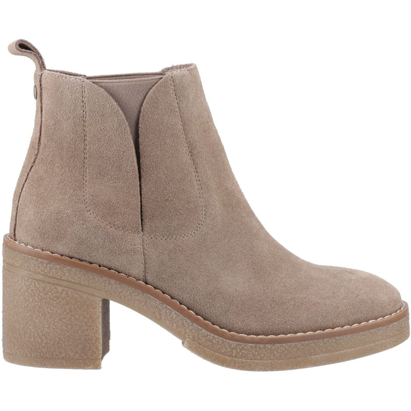 Hush Puppies Felicia Damen Stiefeletten mit Absatz in Taupe aus Wildleder
