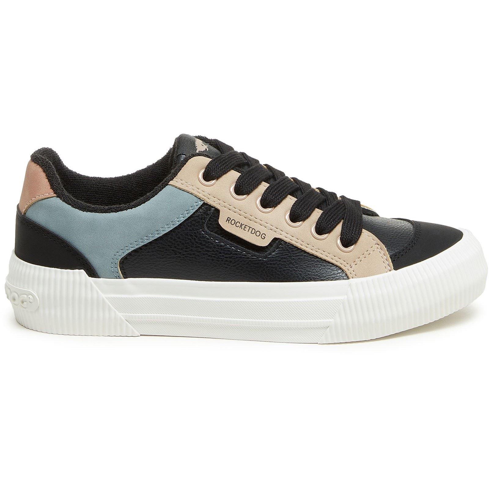 Rocket Dog Cheery Blocked Sporty Damen Schwarze Kombi Sneakers