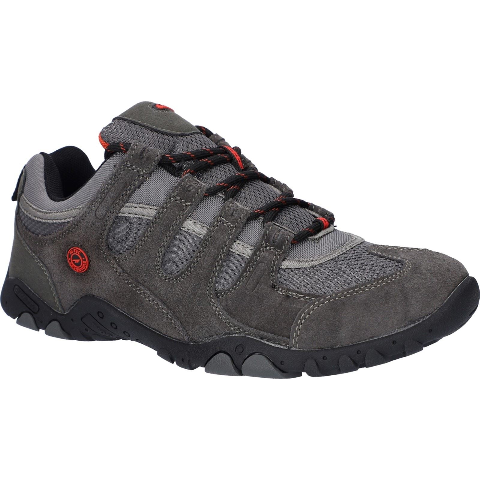 Hi-Tec Quadra II Herren Wanderschuhe Aus Wildleder In Anthrazit/Zingy Rot