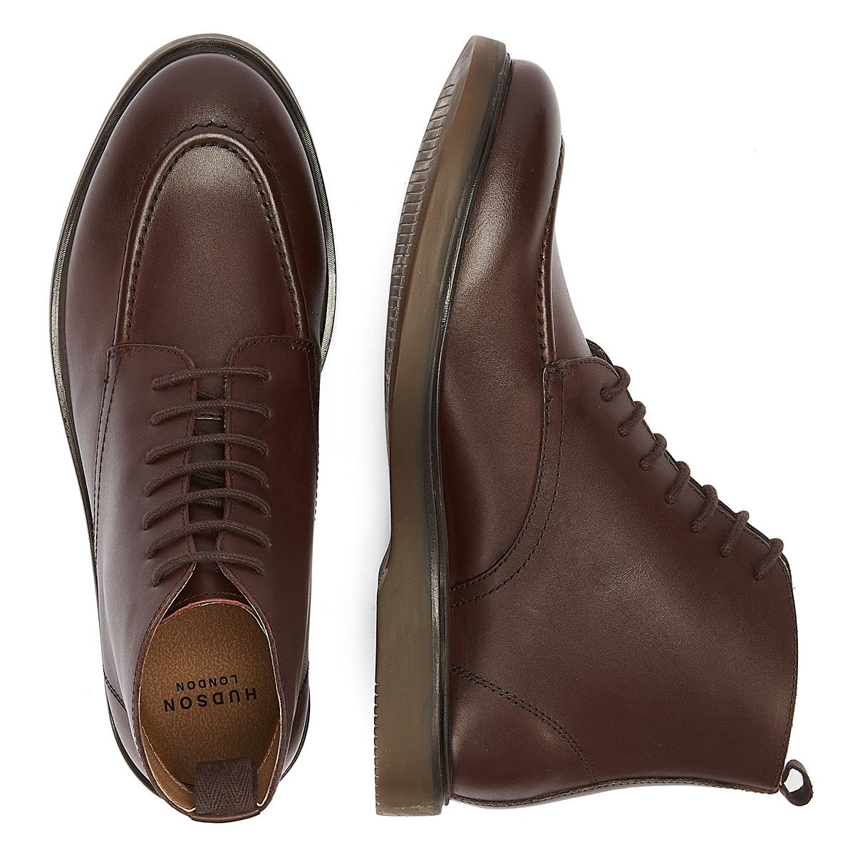 H By Hudson Carlo Leder Herren Stiefel Braun