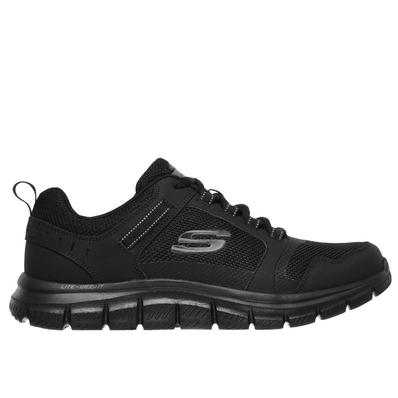 Skechers Track Knockhill Schwarze Farbe Ledersneaker Für Herren