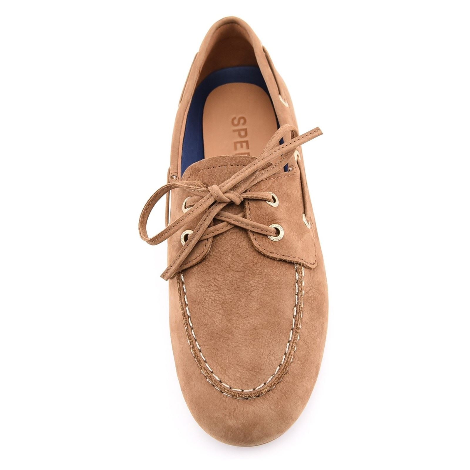 Sperry Slim Boat Leder Damen Beige Bootsschuhe