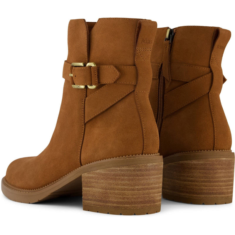 TOMS Hailey Buckle Leder Damen Amber Braune Absatzstiefeletten