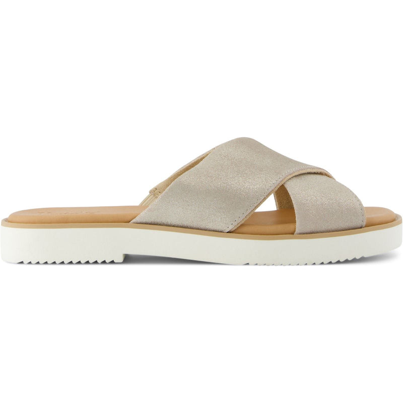 TOMS Mae Crossover Damen Sandalen Aus Champagnerleder