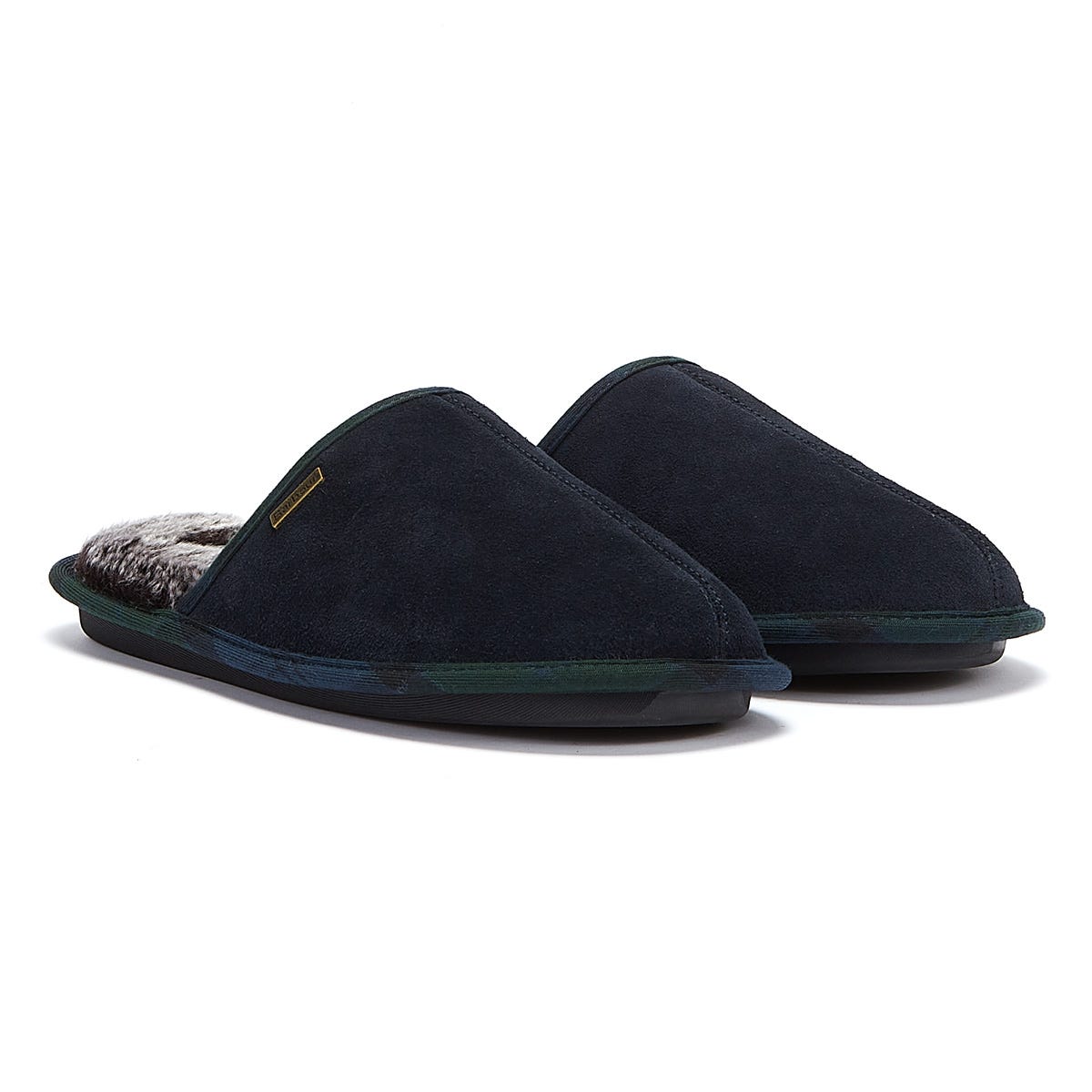 Barbour Junge Wildleder-Herrenhausschuhe In Marineblau