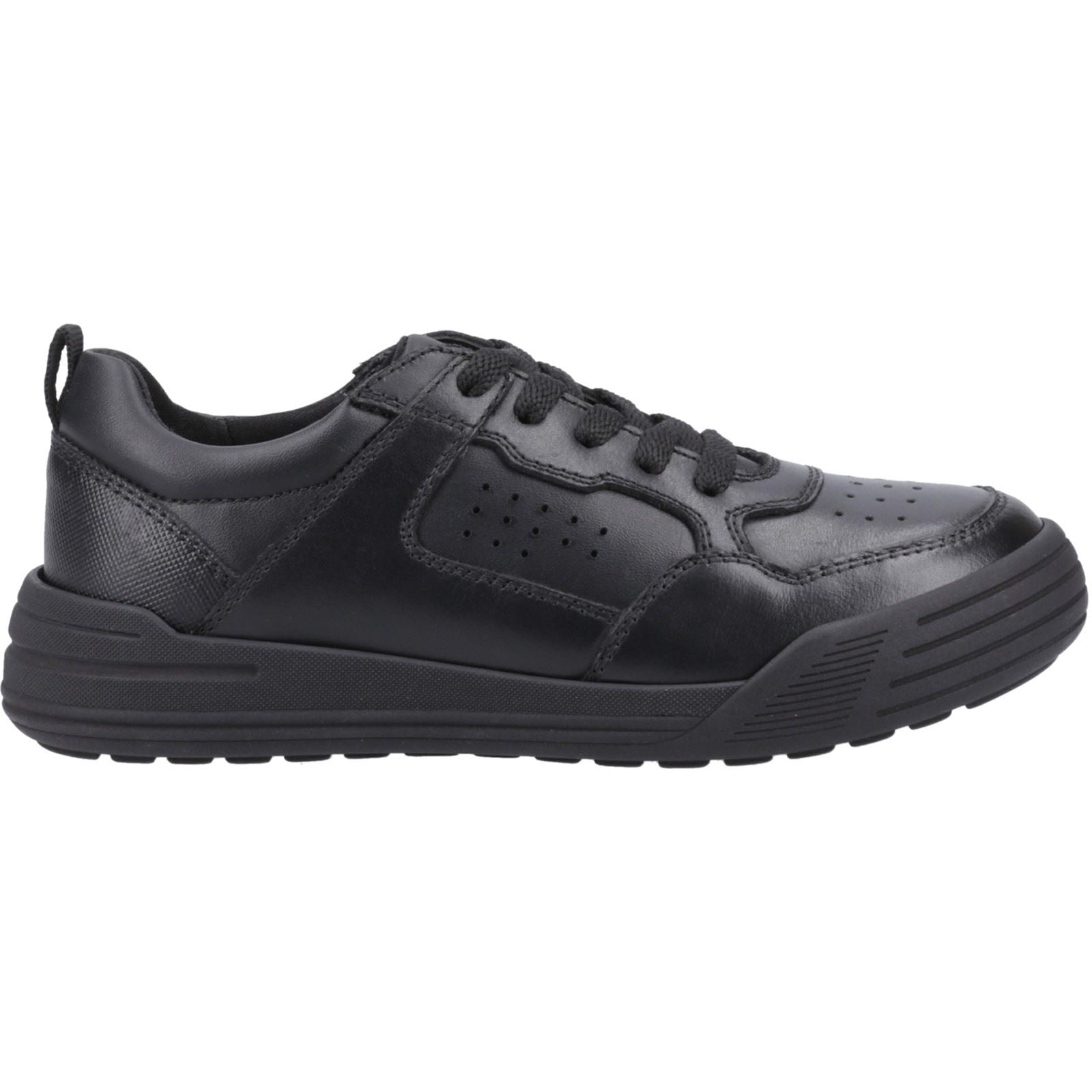 Hush Puppies Shane Senior Die Schwarzen Schnürschuhe Für Jungen Aus Leder