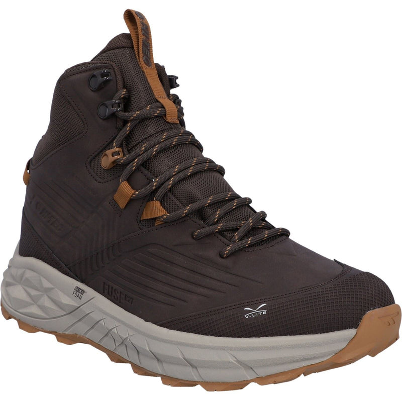 Hi-Tec Fuse Trek Mid Polyester Herren Wanderstiefel In Stahl/Anthrazit/Hellgelb