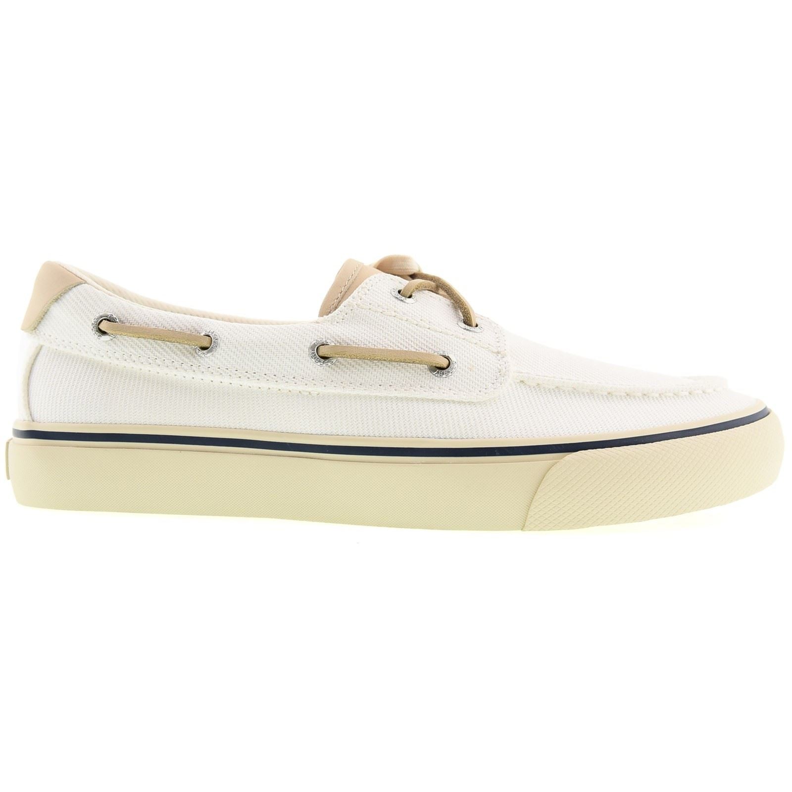 Sperry Helm 2-Eye Textil Männer Weiße Bootsschuhe