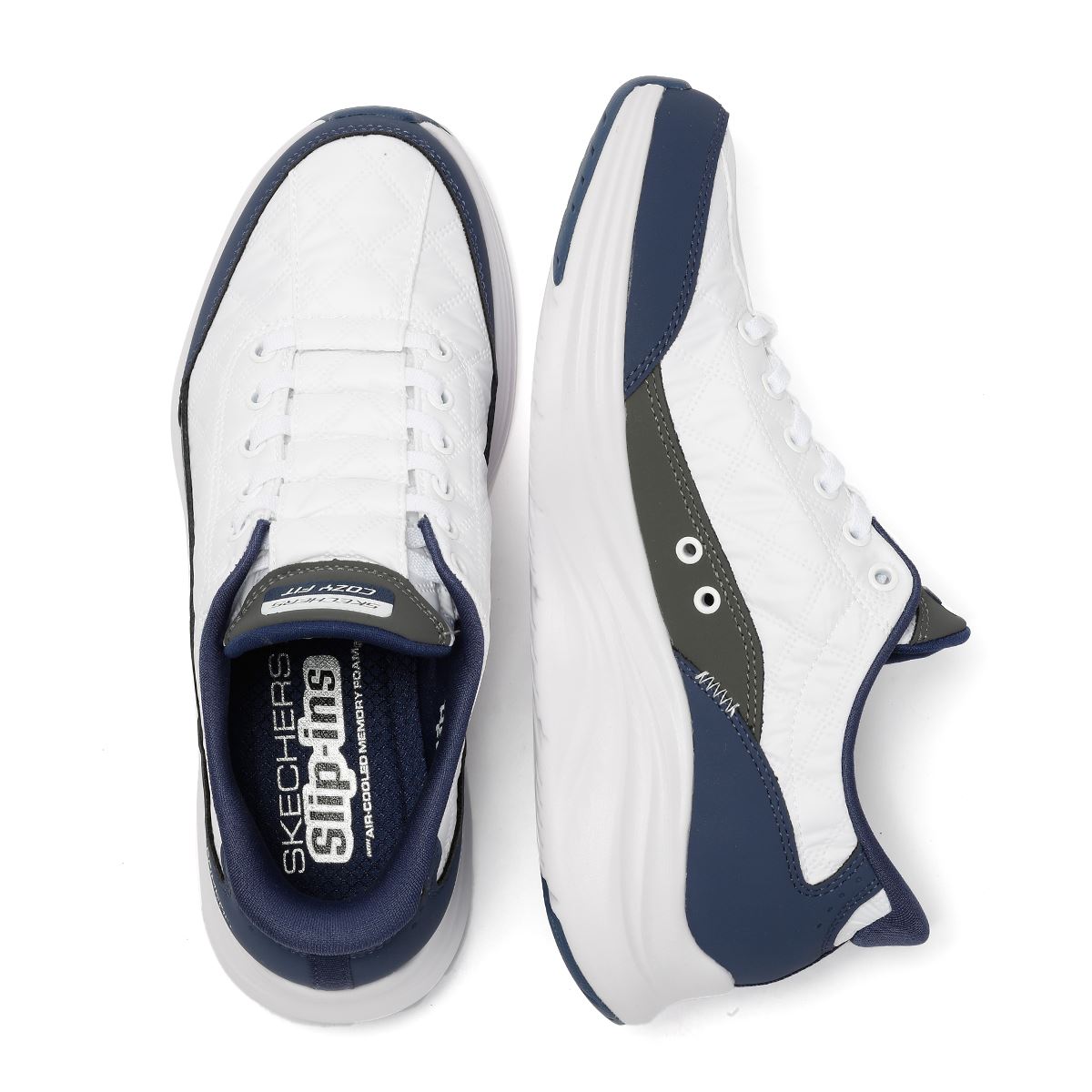 Skechers Slip-Ins Contour Foam Cozy Fit Damen Weiße Sneakers