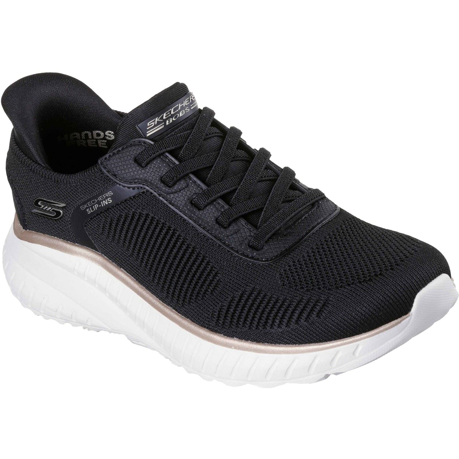 Skechers BOBS Sport Squad Chaos Textil Damen Schwarz/Gold Sneakers