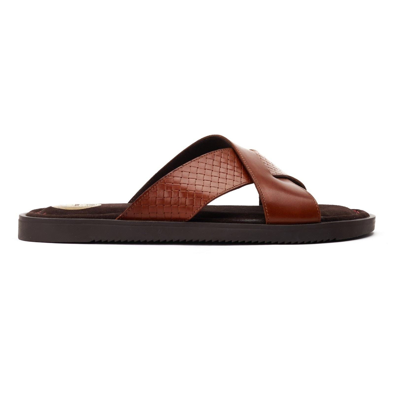 Base London Astro Leder Herren Sandalen In Verbranntem Tan