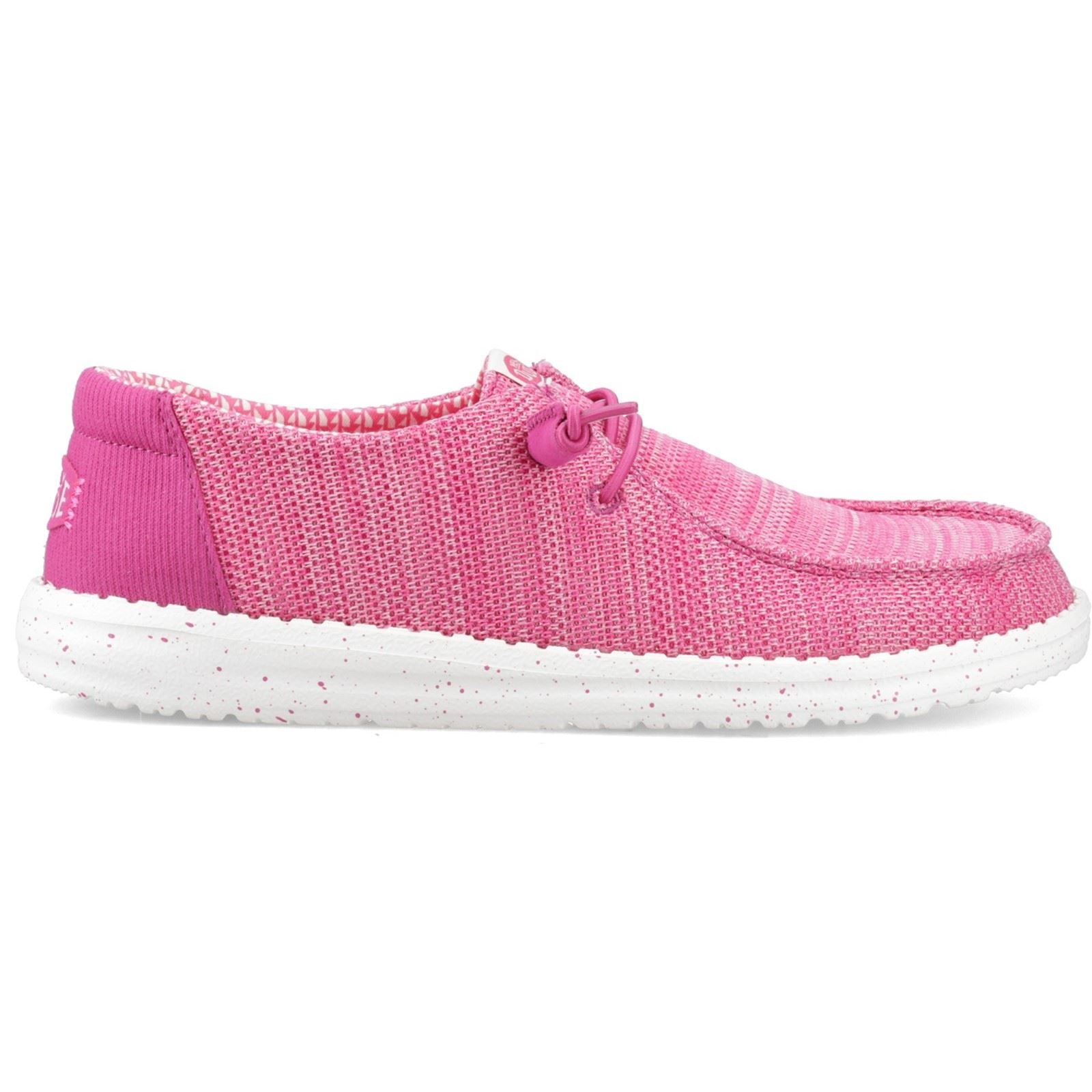 HEYDUDE Wendy Stretch Sox Polyester Damen Fuchsia Pink Mokkasins Schuhe