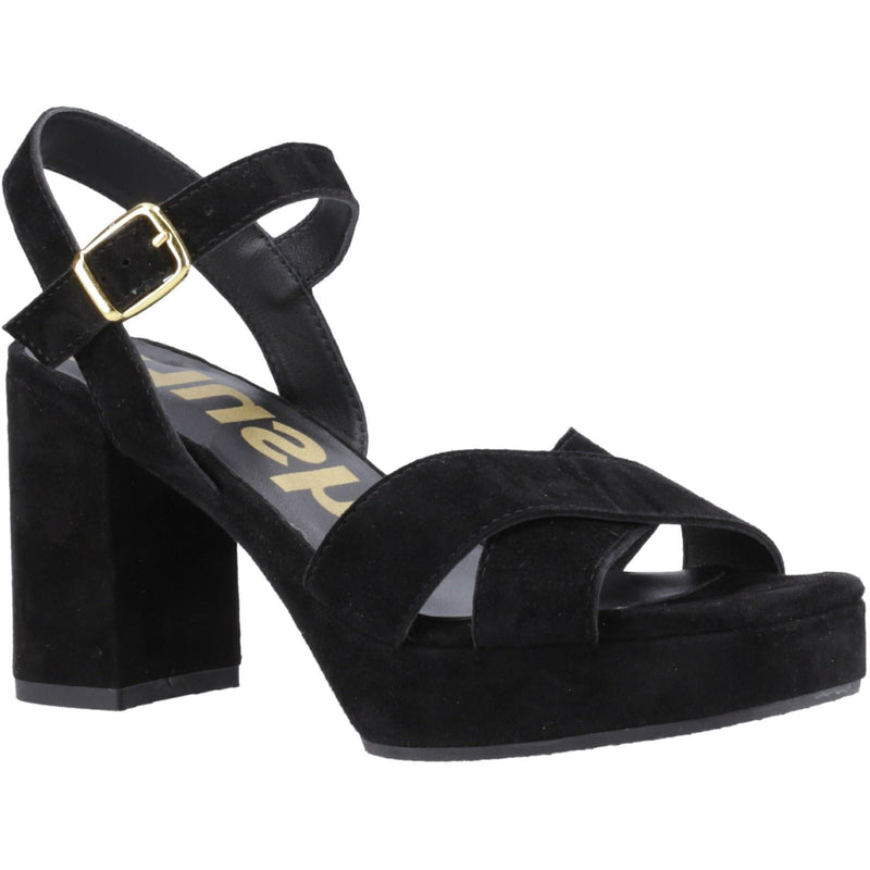 Hush Puppies Ophelia Damen Sandalen Aus Schwarzem Wildleder