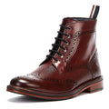 Ben Sherman Alfred Brogue Rote Herrenstiefel Aus Leder