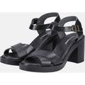 Hush Puppies Georgia Damen Sandalen Aus Schwarzem Vollleder
