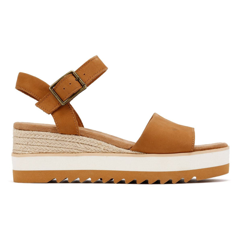 TOMS Diana Damen Keilabsatz Aus Braunem Leder