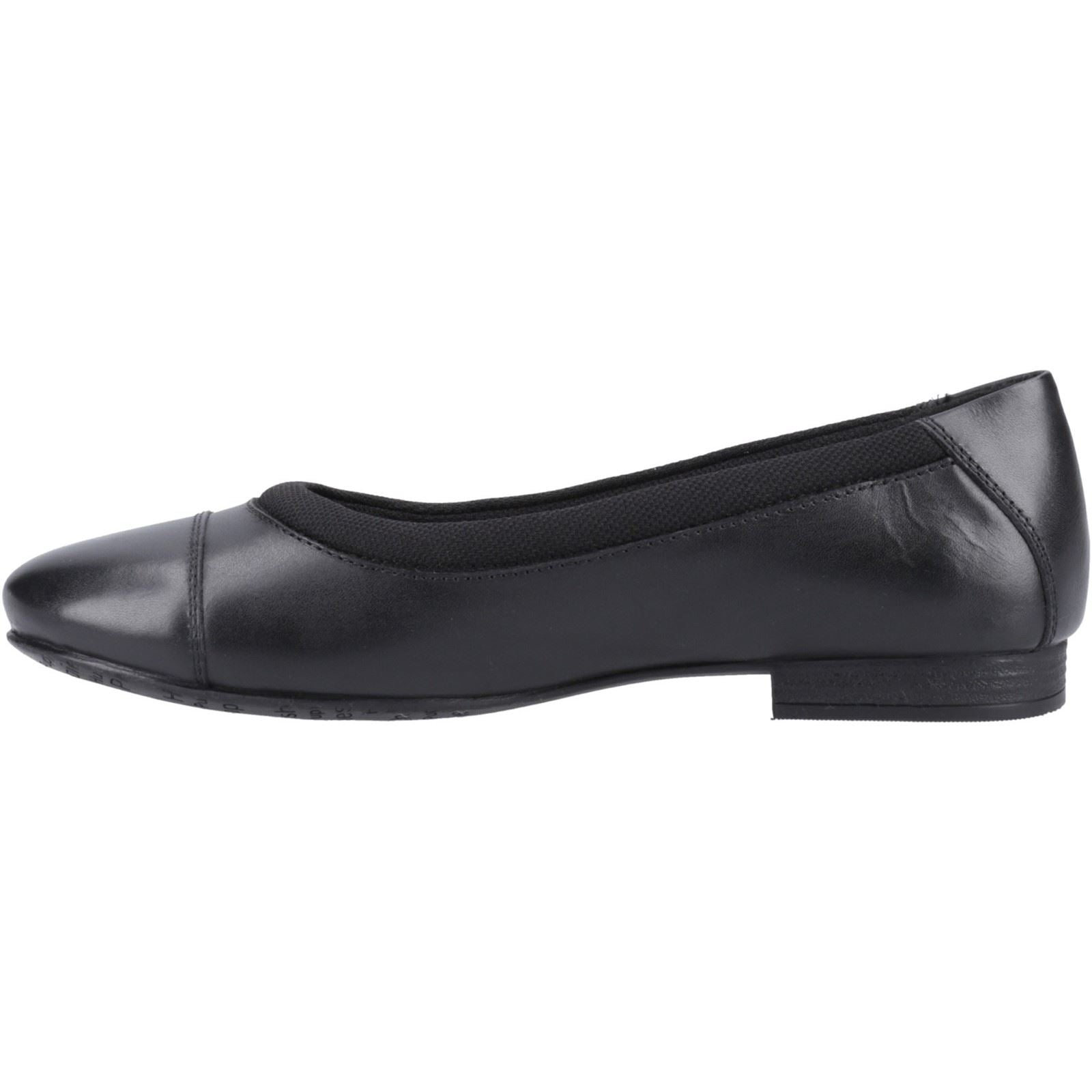 Hush Puppies Emma Senior Mädchenschwarze Ballettschuhe Aus Leder